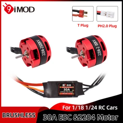 30A Brushless ESC Motor Combo 2100/2500KV For RC 1/18 1/24 SCX24 Crawler Car - Image 1 of 4