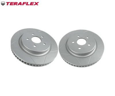 Rotores traseros de freno grande TeraFlex ranurados 14"" x 1,25"" 5x5 para Jeep Wrangler 07-18 Foto 1 de 4