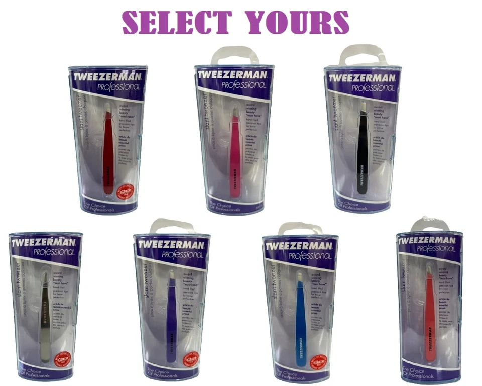 100% Authentic Tweezerman Stainless Steel FULL SIZE Slant Tweezer - PICK COLOR - Image 1 of 1