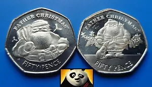 🎄 2018 & 2019 GIBRALTAR 50p Fifty Pence Father Santa Claus CHRISTMAS AUNC Coin - Picture 1 of 3