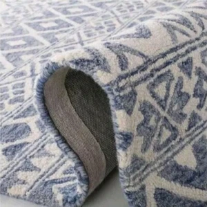 Ralph Lauren Theresa 4'x6' Area Rug in Azure Blue/Ivory Wool + Cotton LRL-6650 - Picture 1 of 6