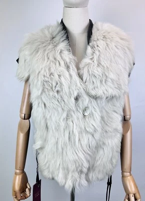 New Women’s Genuine Sheepskin Front Leather Back Vest  US XS/S Bust 40 In - Image 1 of 4