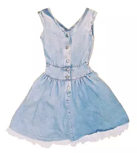 Vintage All American Girls by JouJou Denim Jumper Dress - Picture 1 of 5