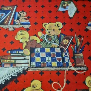 Abito rosso PADDINGTON BEAR tessuto subacqueo maglia artigianale materiale elasticizzato 52" metro - Foto 1 di 2