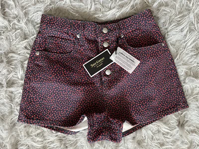 Pantalones Cortos Jean Juicy Couture Talla 27 Regal Laurel Ditsy Floral Denim Botón Mosca Nuevos con Etiquetas Foto 1 de 4