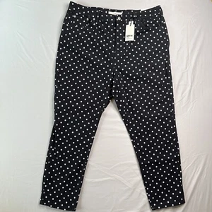 TOPSHOP Moto Jeans Womens 36x30” Black White Polka Dot Mom High Waist New NWTs - Picture 1 of 22