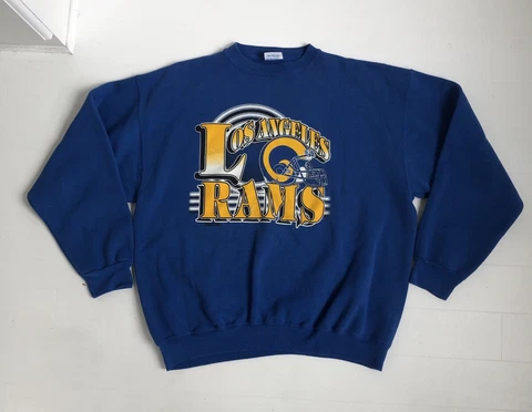 Vintage Los Angeles Rams Trench Crewneck Sweatshirt XL Cover