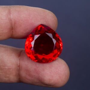 20.0 Ct Certified Natural Translucent Pear Red Topaz Loose Gemstone Y-505