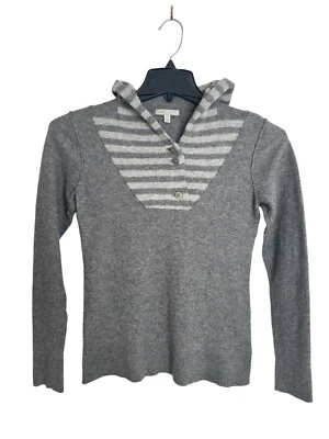 Suéter con Capucha Horny Toad Para Mujer Mediano Gris Rayas Lana Mezcla Cachemira Sudadera con Capucha Foto 1 de 4