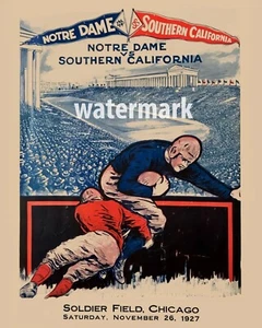 Notre Dame vs USC Soldier Field 1927 Game Wall Art Poster - 8x10 Photo - Picture 1 of 1