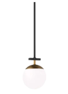 George Kovacs Alluria 1-Light Black Gold Glass Globe Pendant Light NEW Mid Mod - Picture 1 of 6