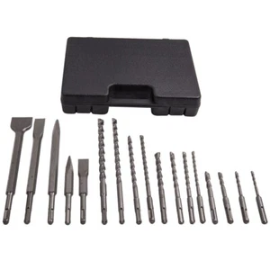 Hammer Drill Bit Flat Chisels Bull Point For SDS Plus Rotary Concrete Tool Kit - Picture 1 of 8
