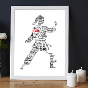 Personalised Female Judo Word Art Frame Print | Custom Karate Printed A5/A4/A3 - Picture 1 of 10