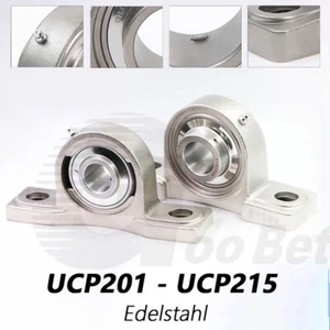 UCP Edelstahl Kugellager Gehäuselager Stehlager UCP201 - UCP215, 12mm-75mm Welle - Bild 1 von 36