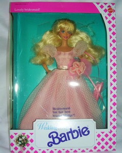 1990 MATTEL WEDDING DAY BRIDESMAID BARBIE DOLL #9608 BEST FRIEND OF MIDGE - NOS