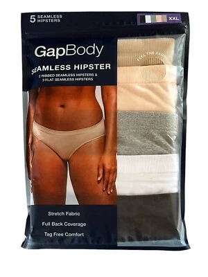 GapBody Seamless Hipster Womens XXL Stretch Tag Free 5 Pack Full Back Coverage - Image 1 of 4