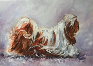 Shih Tzu Signed Dog Print by Susan Harper Unmounted - Picture 1 of 2