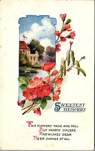 Vintage Postcard Sweetest Memories Fair Flowers Fade & Fall ~ Pretty  - Picture 1 of 3