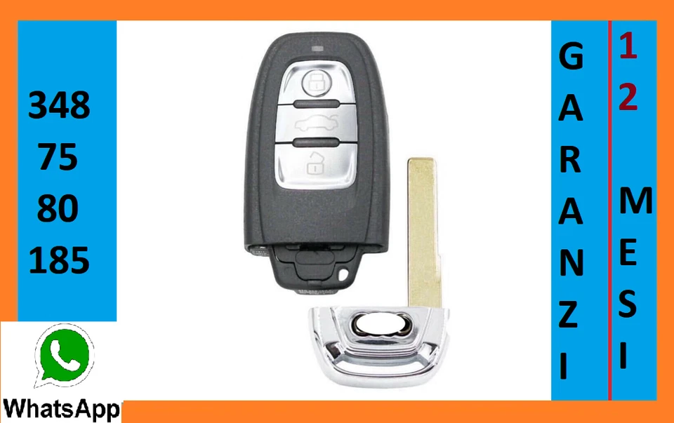 Chiave Completa Chip Telecomando AUDI A4 Q3 Q5 A5 A6 A7 RS4 RS5 S4 S5 868Mhz - Immagine 1 di 1