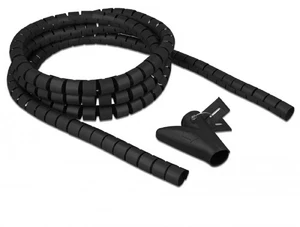 Delock Spiralschlauch mit Einziehwerkzeug 2,5 m x 20 mm schwarz - Bild 1 von 2