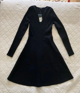 NEW Portmans Dress Womens Small Black Knit Ribbed Business (Missing Belt) - Picture 1 of 6