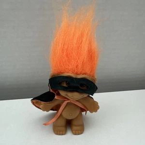 Vintage Russ Halloween troll doll orange hair cape mask 3 inch - Picture 1 of 5