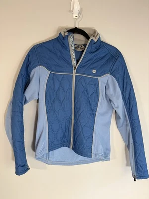 Chaqueta de ciclismo reflectante Pearl Izum azul gris acolchada cremallera completa para mujer talla pequeña Foto 1 de 4