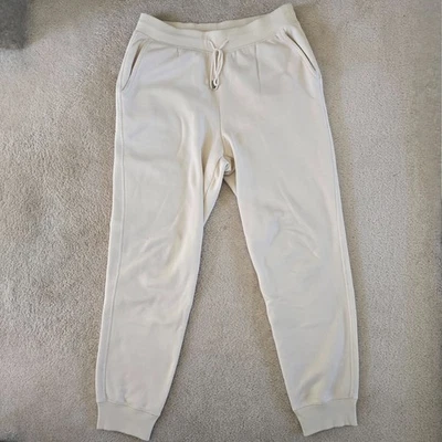 EUC Uniqlo 日本 Off White HEATTECH Pile-Lined 运动裤女式大号 — 第 1/4 张图片