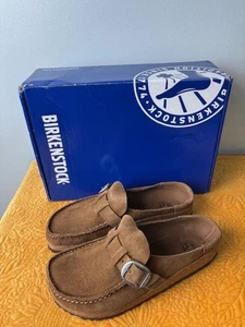 Birkenstock Buckley Suede Leather Clogs Womens 6 EU 37 Narrow Fit Brown Tea - Picture 1 of 12