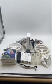 Nintendo Wii White Home Console System With Accessories & Games Lot