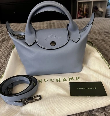 Longchamp Le Pliage Cuir XS Mini Métis Leather Blue Authentic - Image 1 of 4