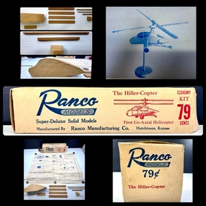 Kit de madera maciza Ranco Models Hiller-Copter 1er helicóptero coaxial muy raro D44 - Imagen 1 de 24