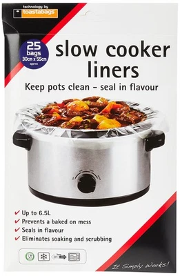 Toastabags Slow Cooker Plastic Liner (Pack of 25) Transparent, Packing May Vary - Image 1 of 4