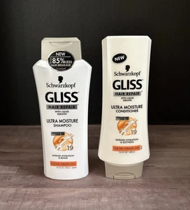 SCHWARZKOPF GLISS HAIR REPAIR ULTRA MOISTURE LIQUID KERATIN CONDITIONER/SHAMPOO - Picture 1 of 2