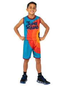 Unisex Tune Squad Looney Tunes Space Jam 2 Uniform Fancy Dress Kids Costume - Picture 1 of 2