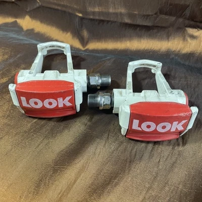 Pedales de ciclismo vintage LOOK PP66 rojo/blanco sin clip Francia Delta ARC PP76 Foto 1 de 4