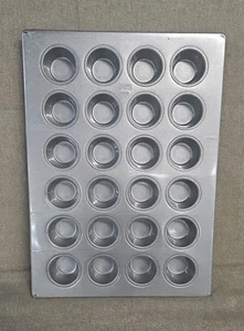 Vintage Chicago Metallic Commercial Baking Mini Muffin Pan 24 Slots - Picture 1 of 7