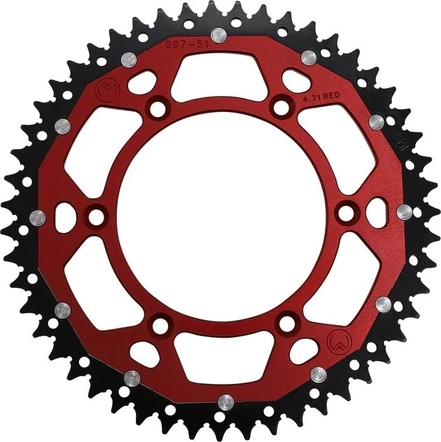 Moose Dual Ring Rear Sprocket 51T Aluminum Red Gas Gas MC 125 2021 - Image 1 of 1
