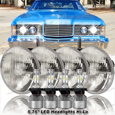 Faros LED redondos altos/bajos de 5,75" para Mercury Cougar 1967-76 Monterey Comet 4 piezas Foto 1 de 4