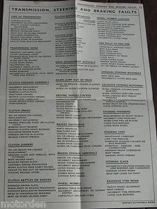 GETRIEBE LENKBREMSEN MÄNGEL Checkliste POSTER 50er Jahre 12"x16", KOSTENLOSER VERSAND! - Bild 1 von 2