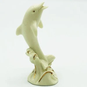 Lenox Figurine Dolphin Porcelain 24K Gold Accents - Picture 1 of 6