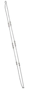 Vintage Crown Trifari Silver Tone Chain Necklace, 48 Inch - Classic - Picture 1 of 4