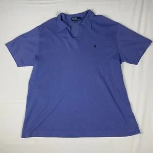Polo by Ralph Lauren Loose Knit One Button Open Collar Polo Shirt Purple Size XL - Picture 1 of 11
