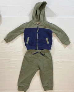 Lee Toddler Boys 12 Month Jogger 2 Pc Navy & Green Pants & Hooded Jacket Set EUC - Picture 1 of 5