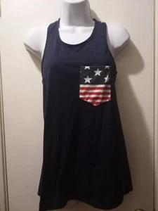 Navy Tank Flag Pocket & Back Strap Bow True Rock Medium - Picture 1 of 3