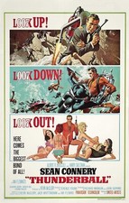 Print 1965 Poster 007 James Bond "Thunderball Movie Sean Connery Wall Decor Gift