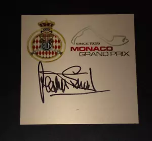 Jackie Stewart SIGNIERT Monaco GP Metallplakette ideale Befestigung am F1 Automodell - Bild 1 von 1
