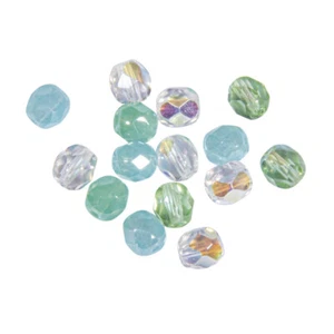Perla Faceteada De Vidrio, Ø 6Mm, Verde Marino, 6 Mm Ø, Caja 50 Pzas - Imagen 1 de 2