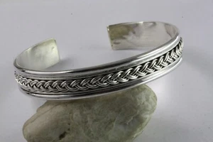 DESIGN SILBER ARMREIF GEFLOCHTEN DAMEN HERREN SILBERARMREIFEN 925 SILBER / 021 - Picture 1 of 5