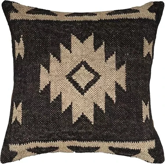 vintage Throw Pillow Jute kilim pillow cover Navajo south western cushion cover - Image 1 of 3